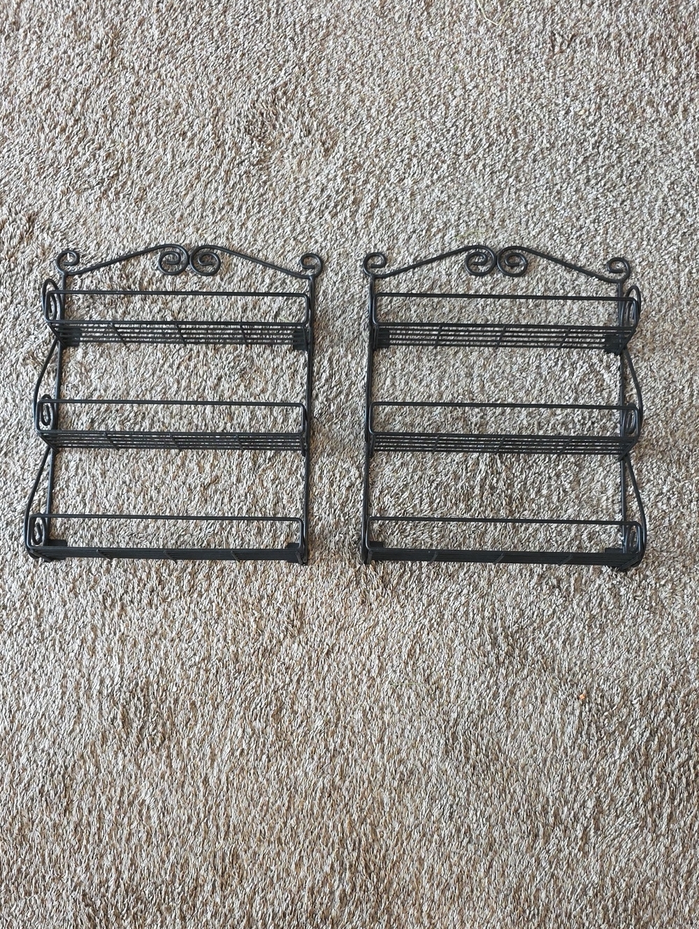 Black Metal Wall Rack Set - Decorative Home Wall Decor